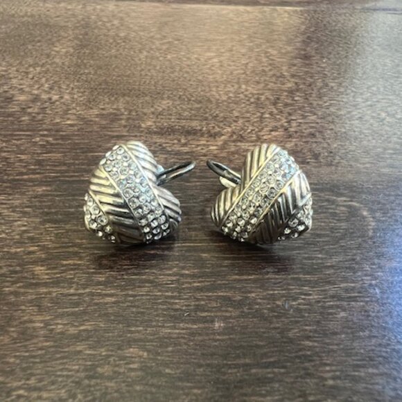 Brighton Silver Meridian Heart Earrings with Crystals – Silver Leverback - Picture 9 of 9